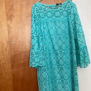 J.crew NWT turquoise eyelet dress